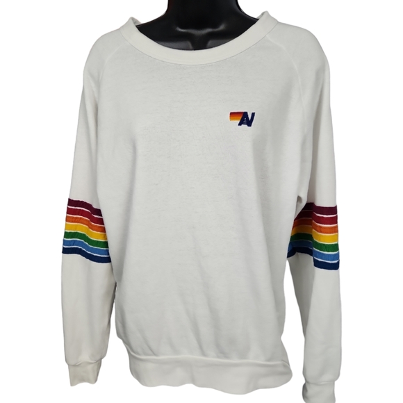 Aviator Nation Tops - Aviator Nation Rainbow Crew Sweatshirt